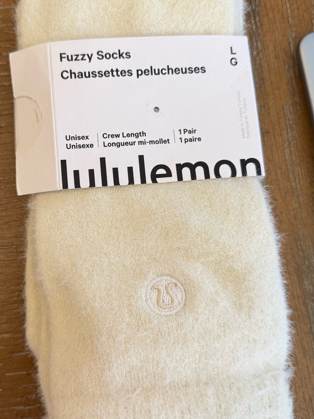 lululemon athletica Cream Fuzzy Crew Socks